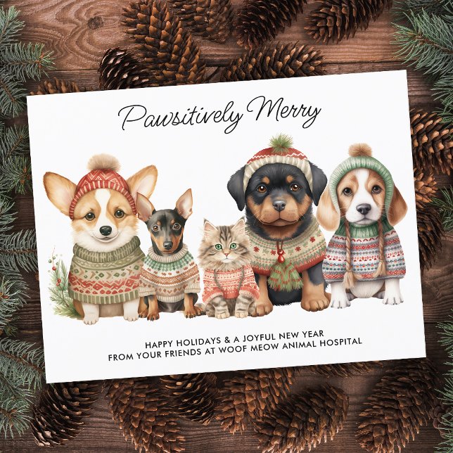 Postal Festiva Alegre negocio de Mascotas de gatos de perros navi (Subido por el creador)