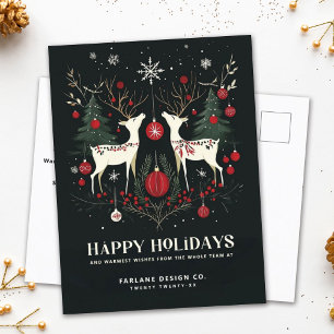 Postal Festiva Alegre y cálido negocio de Navidades escandinavos