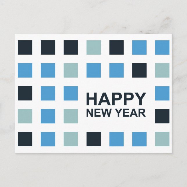 Postal Festiva alegres plazas mod de año nuevo (Anverso)