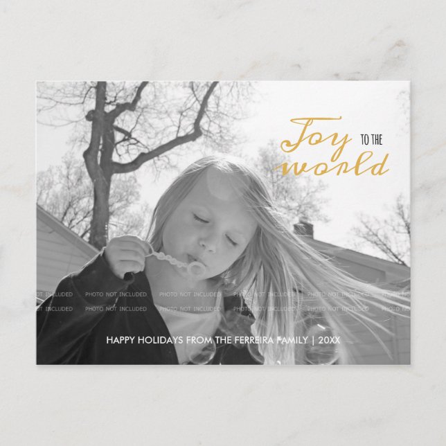 Postal Festiva Alegría a los Navidades del mundo foto festividad  (Anverso)