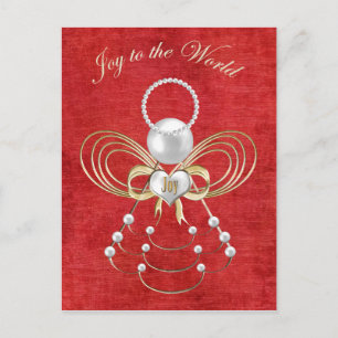 Postal Festiva Alegría al mundo - Ángel de la Alegría - Rojo