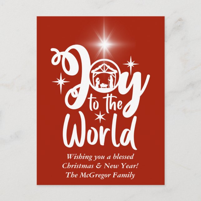 Postal Festiva Alegría de la Natividad de los navidades al mundo  (Anverso)