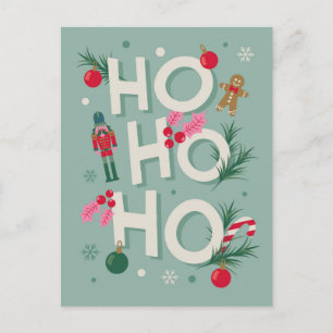 Postal Festiva Alegría de las fiestas Ho Ho Ho