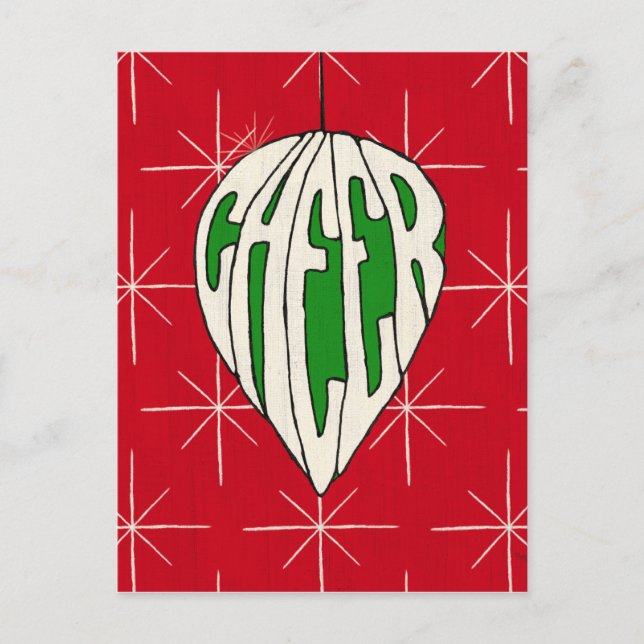 Postal Festiva Alegría del ornamento del día de fiesta (Anverso)