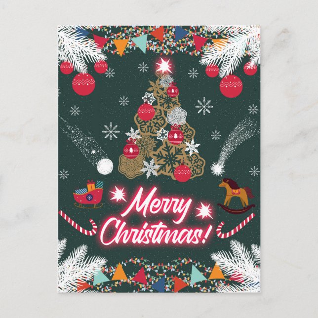 Postal Festiva Alegría eterna de los Navidades (Anverso)