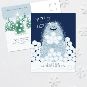 Postal Festiva Alegría Navideña a Tórax Abierto con Yeti