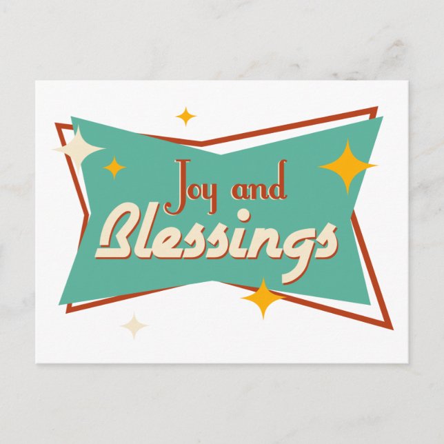 Postal Festiva Alegría y bendiciones (Anverso)