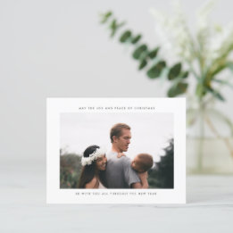 Postal Festiva Alegría y paz de los Navidades foto familiar de va