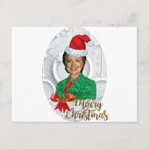 Postal Festiva alegry xmas Hillary clinton