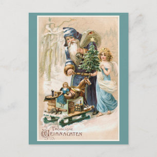 Postal Festiva Alemán del vintage de Frohliche Weihnachten