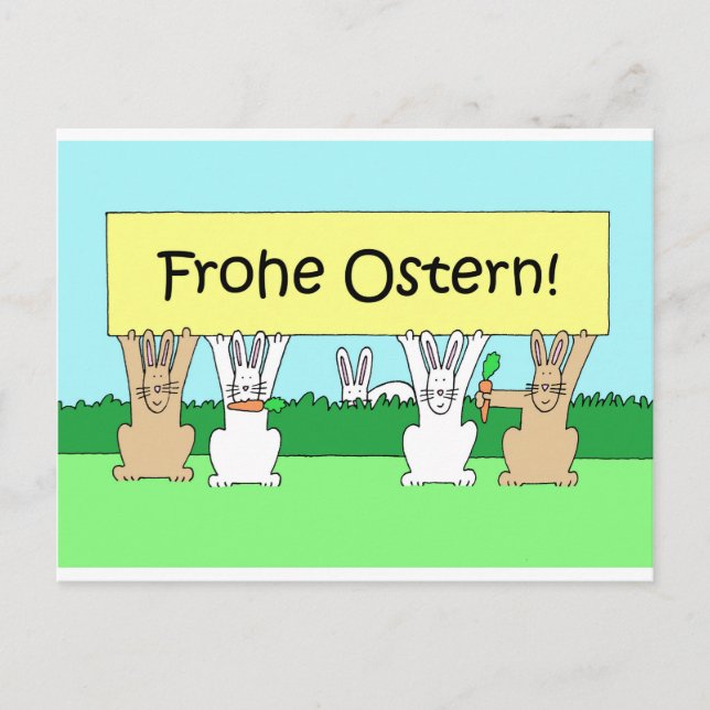 Postal Festiva Alemania Feliz Pascua Frohe Ostern Personalizado B (Anverso)