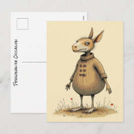 Postal Festiva Algo Está En El Aire Animales De Dibujos Animados 