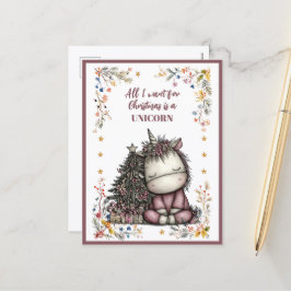 Postal Festiva All I Want for Christmas Is A UNICORN