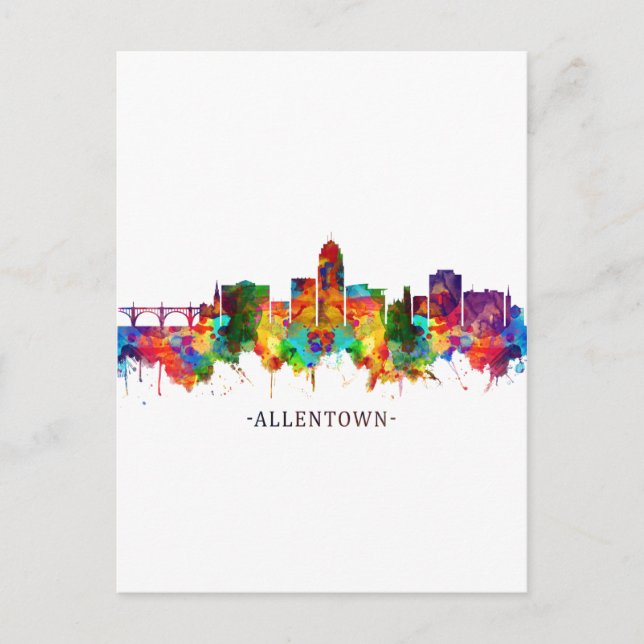 Postal Festiva Allentown Pennsylvania Skyline (Anverso)