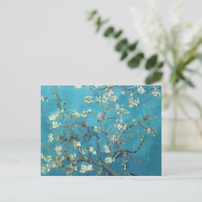 Postal Festiva Almond Blossoms Van Gogh Famosa Pintura (Anverso de pie)