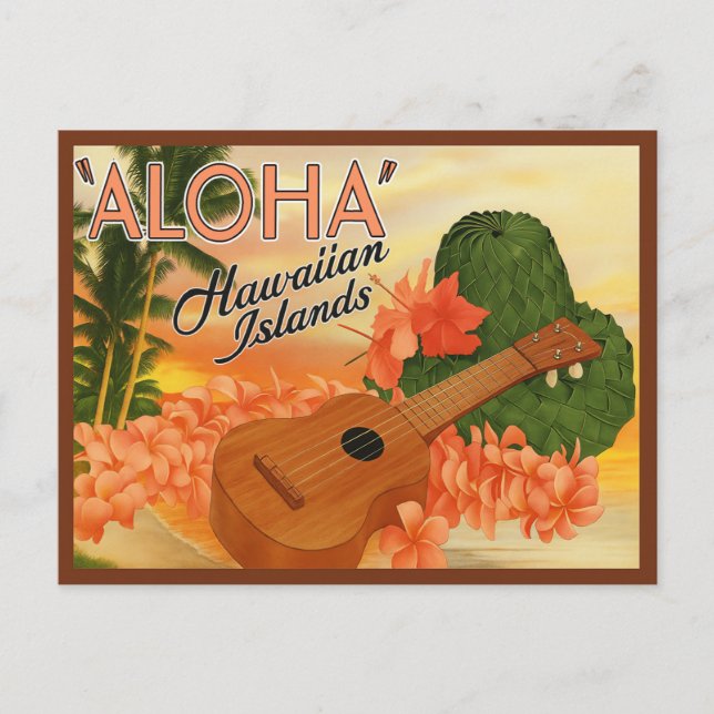 Postal Festiva Aloha desde Hawaii (Anverso)