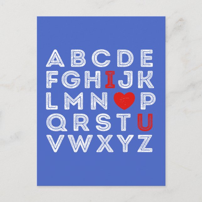 Postal Festiva Alphabet ABC te amo (Anverso)