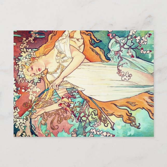Postal Festiva Alphonse Mucha (Anverso)
