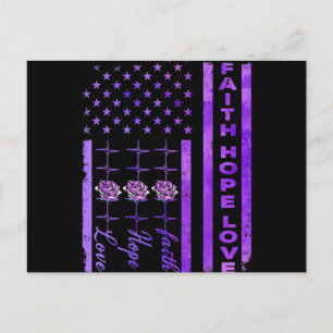 Postal Festiva Alzheimers Conciencia Fe Esperanza Amor Púrpura