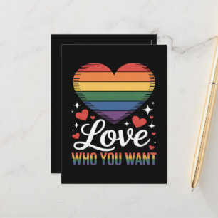 Postal Festiva Ama a quien Quieras Orgullo Gay LGBT