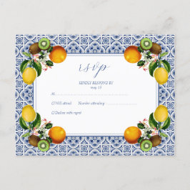 Postal Festiva Amalfi Coast Lemon Tiles Italia RSVP Personalizado