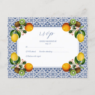 Postal Festiva Amalfi Coast Lemon Tiles Italia RSVP Personalizado