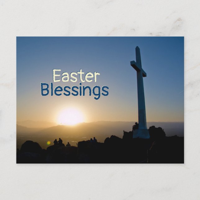 Postal Festiva Amanecer de Pascua, Juan 11:25 Soy la Resurrección (Anverso)