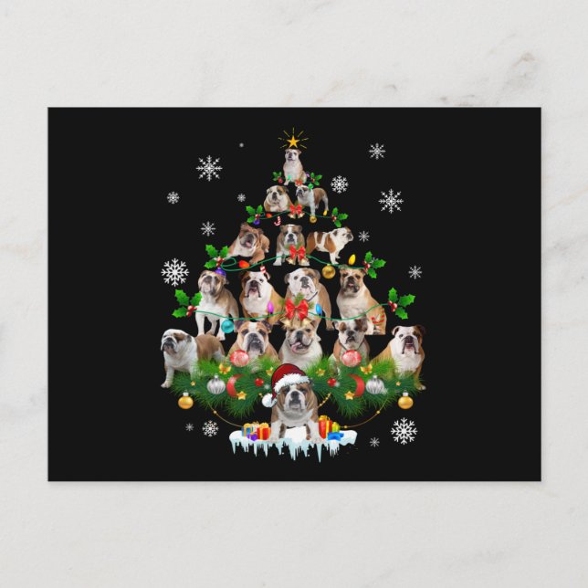 Postal Festiva Amantes de los Perros | Adornos Navideños para Árb (Anverso)