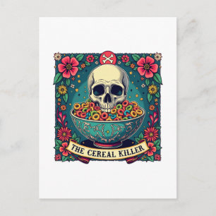 Postal Festiva Amantes divertidos de cereales de la familia Asesi