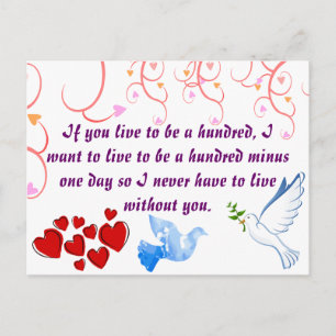 Postal Festiva Amar el destino de paz de la esposa Boda de San Va