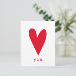 Postal Festiva Amar | El día de San Valentín del Corazón Rojo