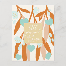 Postal Festiva Amar Feliz Día de San Valentín Corazones ramifica 