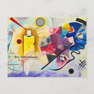 Postal Festiva Amarillo-Rojo-Azul de Kandinsky