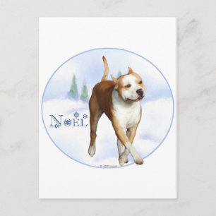 Postal Festiva American Staffordshire Terrier Noel