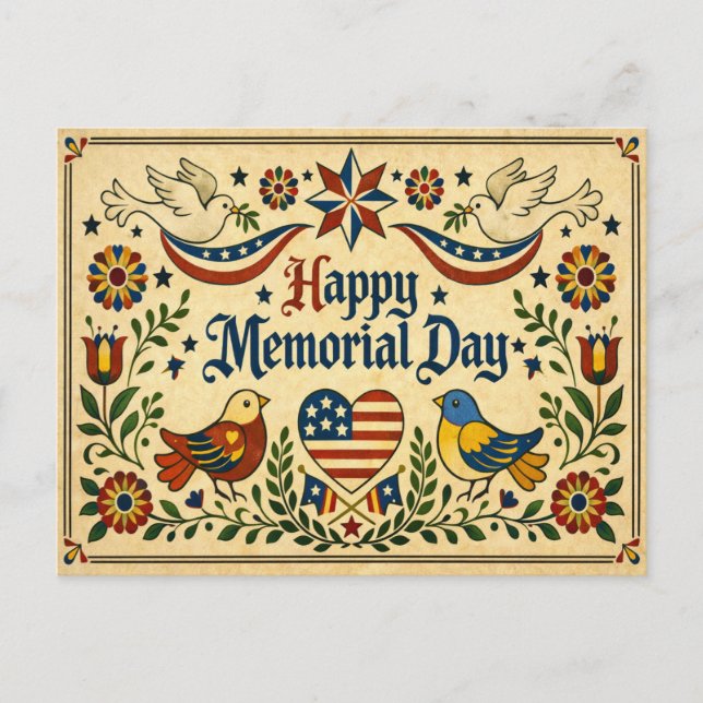 Postal Festiva Americana Folk Art Memorial Day  (Anverso)