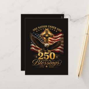 Postal Festiva Americano 250 Aniversario Patriótico USA 4 de Juli