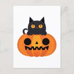 Postal Festiva Amigos Personalizados honrados de Halloween, gato 