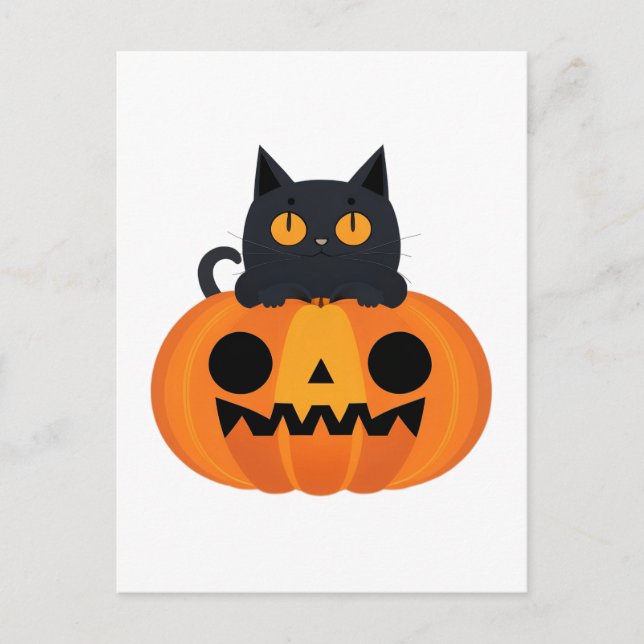 Postal Festiva Amigos Personalizados honrados de Halloween, gato  (Anverso)