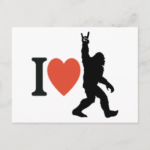 Postal Festiva Amo a Bigfoot Rock On