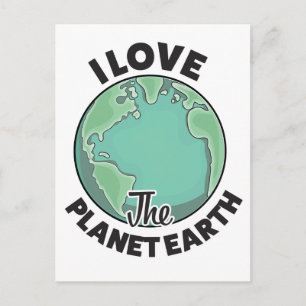 Postal Festiva Amo El Planeta Tierra
