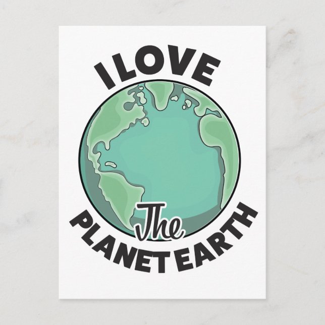 Postal Festiva Amo El Planeta Tierra (Anverso)