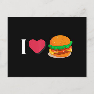 Postal Festiva Amo Hamburguesa Hamburguesa Con Queso Comer Insalu