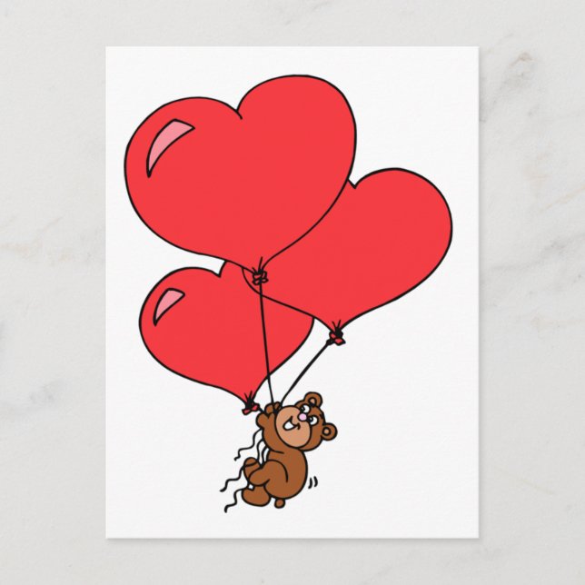 Postal Festiva Amo lindo de San Valentín Oso relleno (Anverso)