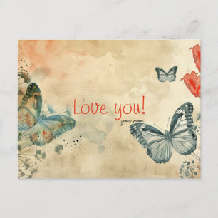 Postal Festiva Amor a la mariposa