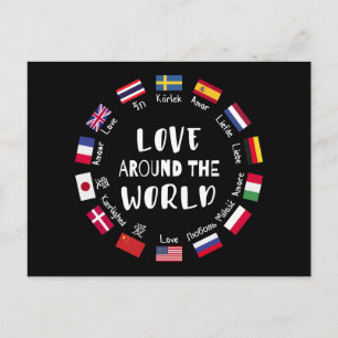 Postal Festiva Amor alrededor de idiomas del mundo