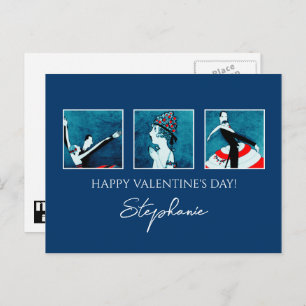 Postal Festiva Amor. Art Deco el día de San Valentín