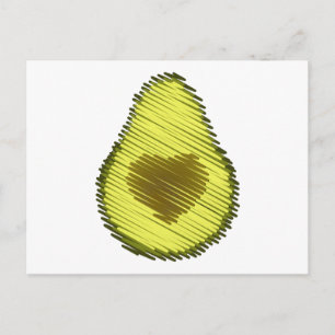 Postal Festiva Amor de Aguacate Garabateado
