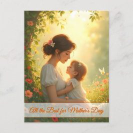 Postal Festiva Amor de madre soltera en flor de luz