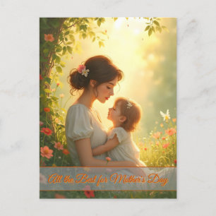 Postal Festiva Amor de madre soltera en flor de luz