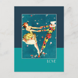 Postal Festiva Amor. El día de San Valentín Art Deco